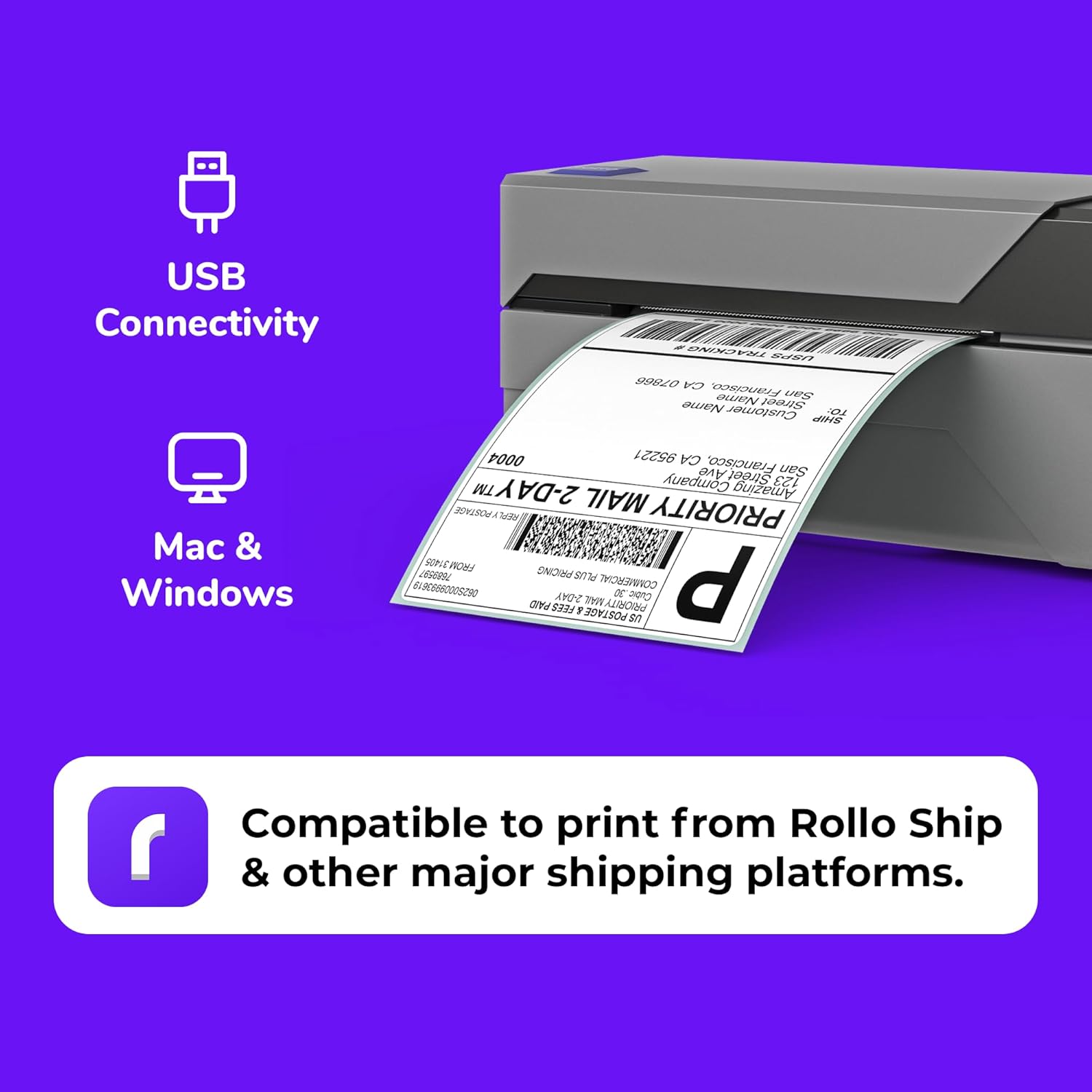 Rollo USB Shipping Label Printer - Web Charm Studio